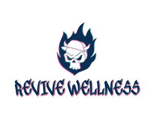 Skull Cap Horns logo design