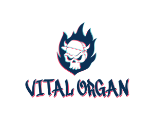 Skull Cap Horns logo design