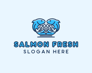 Symmetrical Aquatic Fish logo