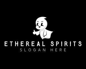 Cute Ghost Spirit logo design