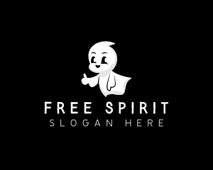 Cute Ghost Spirit logo design