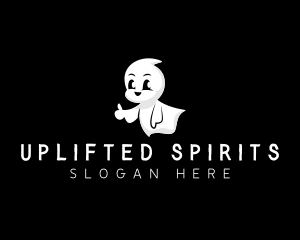 Cute Ghost Spirit logo design