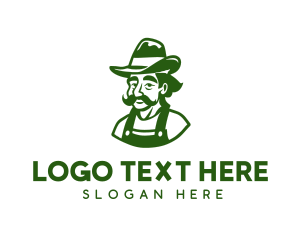 Farmer Man Mustache logo