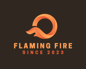 Heating Flame Letter O logo