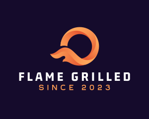 Heating Flame Letter O logo design