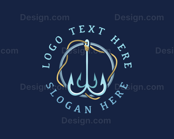 Marine Fishing Hook Logo