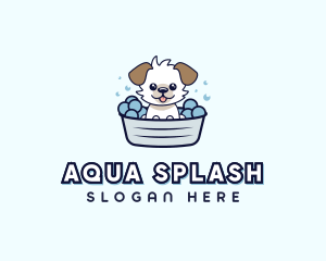 Dog Puppy Bath logo design