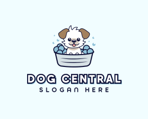 Dog Puppy Bath logo design