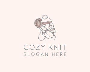 Winter Crochet Girl  logo design