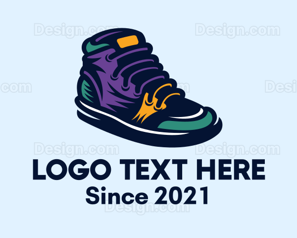 Colorful Sneakers Shoes Logo