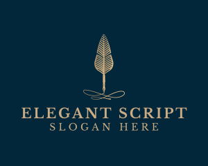 Elegant Quill Pen logo design