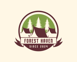 Forest Camping Tent logo design