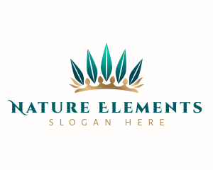 Natural Leaf Crown logo design