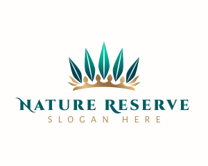 Natural Leaf Crown logo design