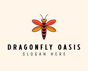 Flight Dragonfly Insect  logo design