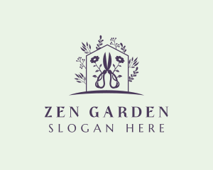 Floral Garden Scissors logo design