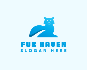 Blue Gradient Cat logo design