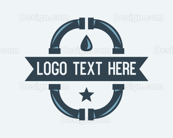 Plumbing Water Pipe Logo