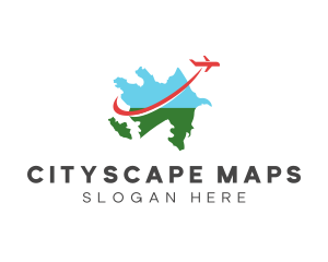 Azerbaijan Country Map logo design