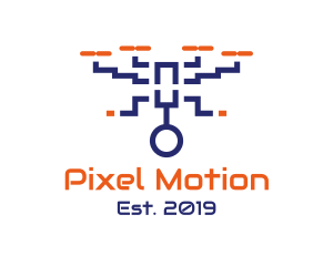 Pixel Drone Surveillance  logo design