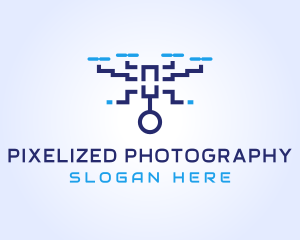 Pixel Drone Surveillance  logo design