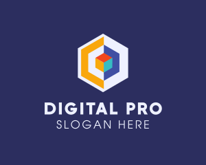 Modern Digital Hexagon logo design