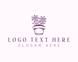 Flower Pot Gardening Logo