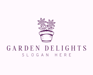 Flower Pot Gardening logo design