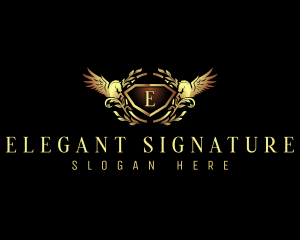 Elegant Pegasus Crest logo design