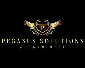 Elegant Pegasus Crest logo design