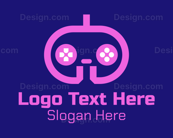 Pink Modern Game Console Logo