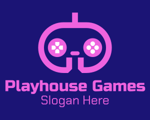 Pink Modern Game Console logo design