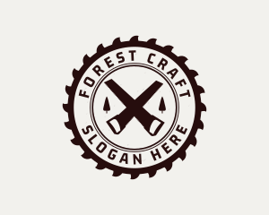 Forest Lumber Mill Badge logo design