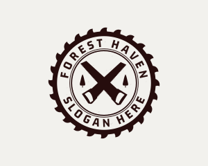 Forest Lumber Mill Badge logo design