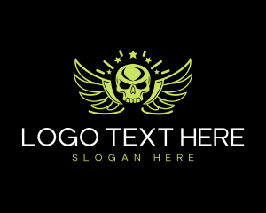 Skull Wings Emblem logo