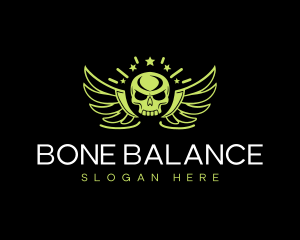 Skull Wings Emblem logo