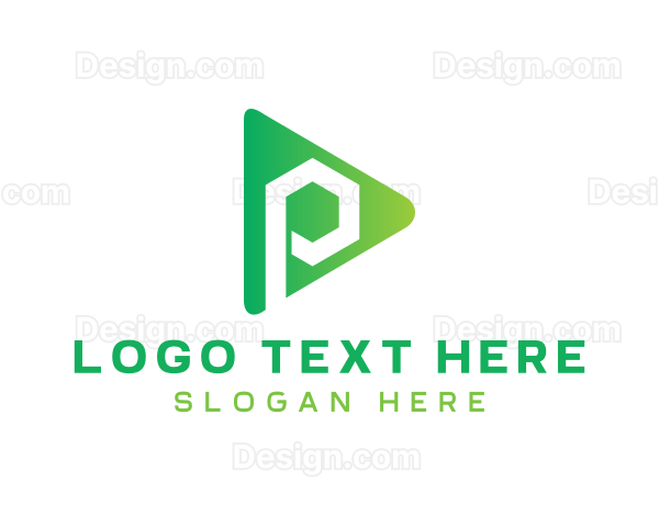 Polygon Media Letter P Logo