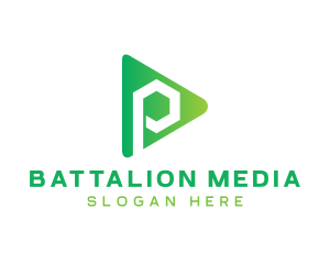 Polygon Media Letter P logo design