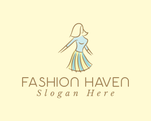 Fashionable Woman Clothing logo design