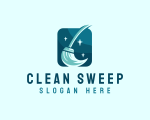 Mop Cleaning Sanitation logo design