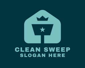 Crown Sweeper Broom  logo design