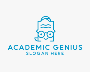 Genius Paper Kid Student logo design