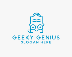 Genius Paper Kid Student logo design