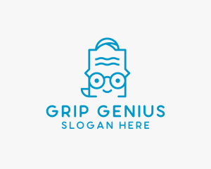 Genius Paper Kid Student logo design