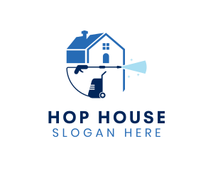 Blue House Pressure Washer logo design