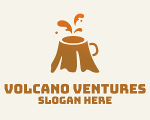 Orange Volcano Coffee logo design