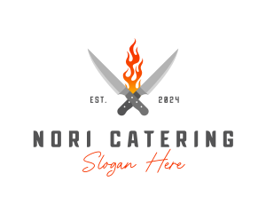 Culinary Flaming Knife logo design