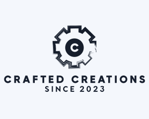 Gear Cogs Construction Machinery logo design