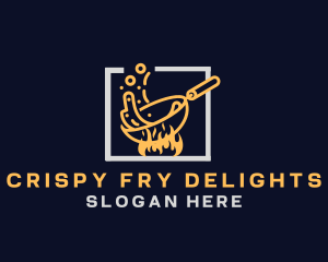 Pan Fry Flame Restaurant logo design