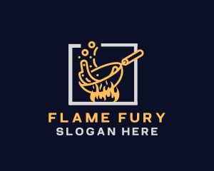 Pan Fry Flame Restaurant logo design